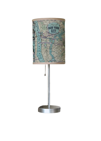 Lamp: Vintage NYC Pictoral Map