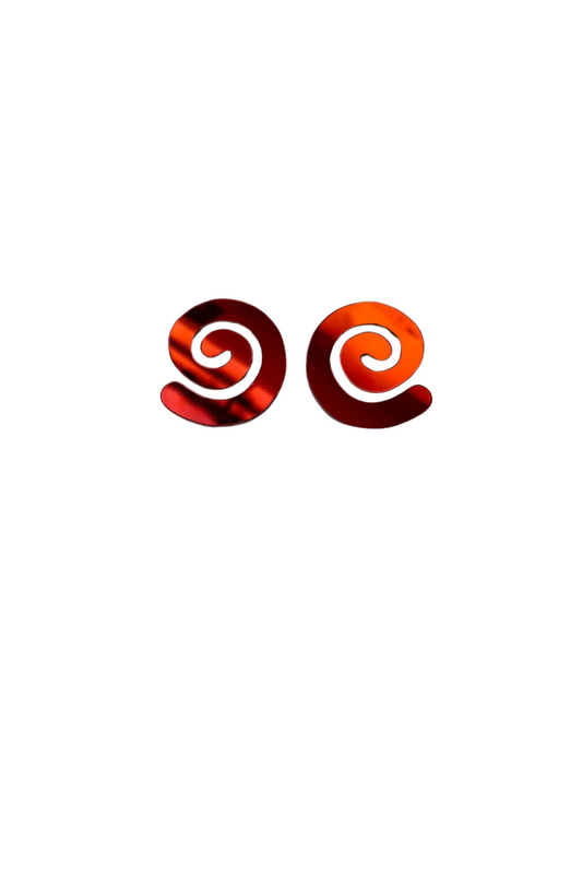 Earrings: Orange Iridescent Swirl