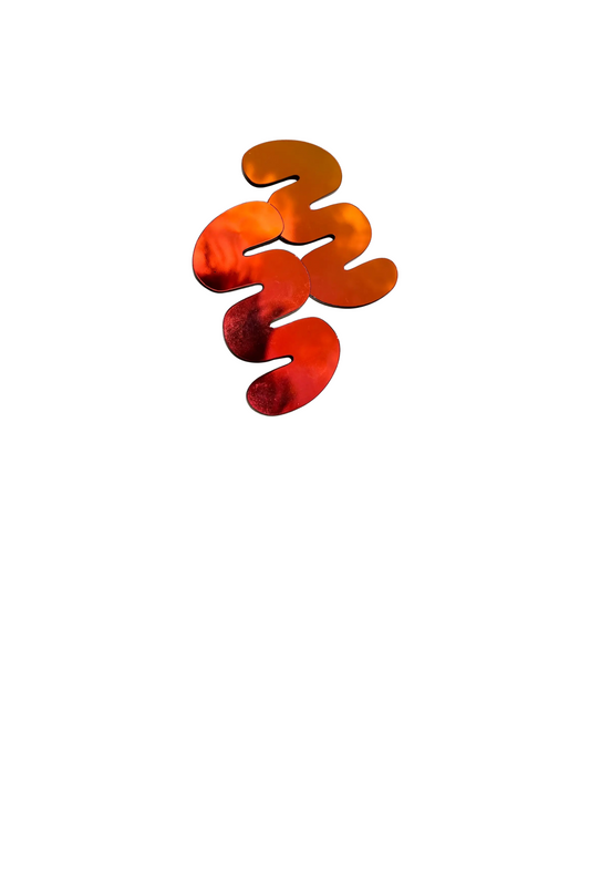 Earrings: Orange Iridescent Squiggle