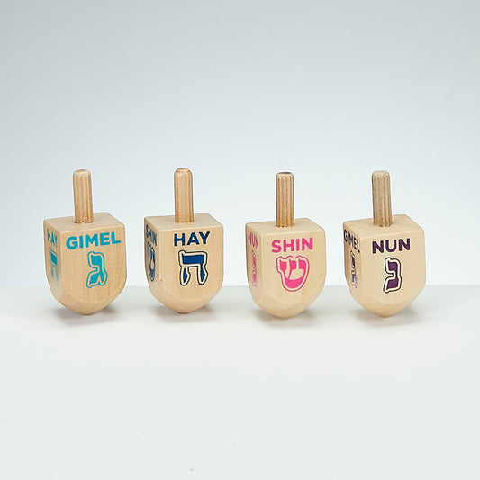 Dreidels de Madera Natural Peq.