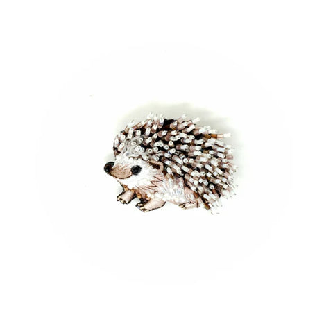 White Breasted Hedgehog Brooch