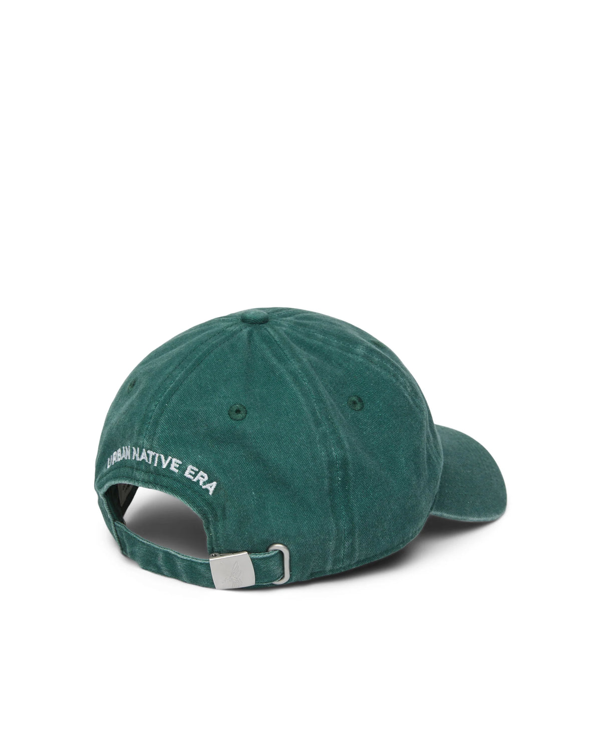Back view of Green cap with 'NATIVE ERA' logo on a white background
