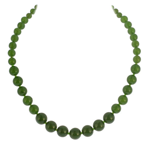 Necklace: Graduated Green Jade