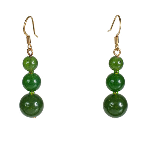 Earrings: Graduated Jade