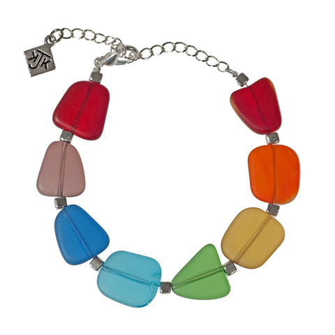 Bracelet: Recycled Frosted Chakra Glass