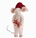 White Felt Mouse with Candycane