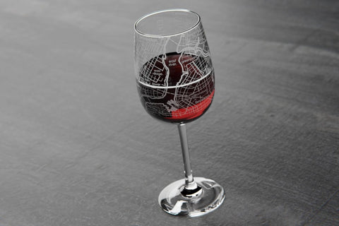 NYC Etched Wine Glass