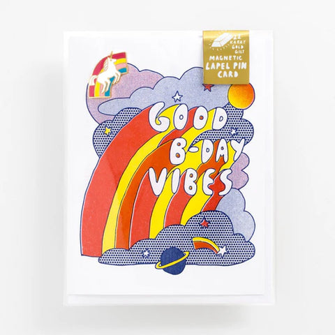 Good Bday Vibes Card & Pin