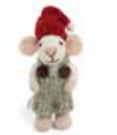 White Felt Mouse With Green Pants