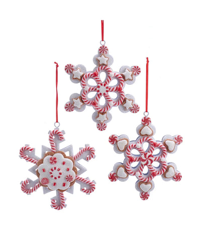 Peppermint Gingerbread Snowflake Ornament