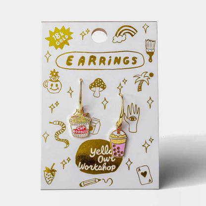 Earrings: Enamel Drop