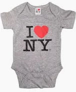 Baby Onesie: I love NY, Heather Grey