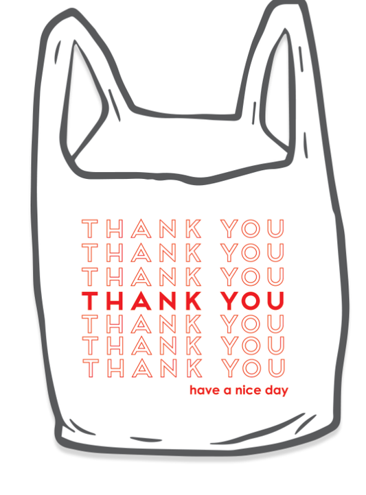Pegatina "Gracias" para bolsa