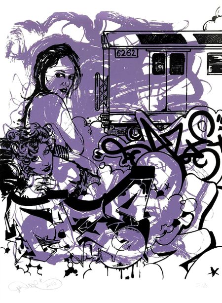 Impresión: Chris "Daze" Ellis: Tren morado