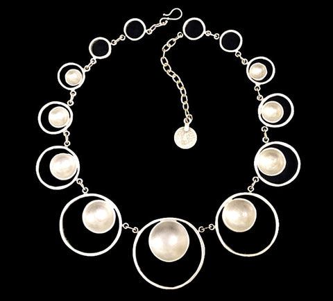 Pewter Circle Collar Necklace