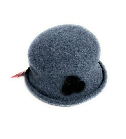 Boiled Wool Rolled Brimcloche Hat