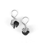 Silver & Black Knot Earrings