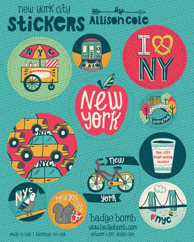 Badge Bomb NYC Stickers