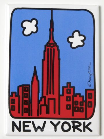 Magnet: Red NYC Skyline