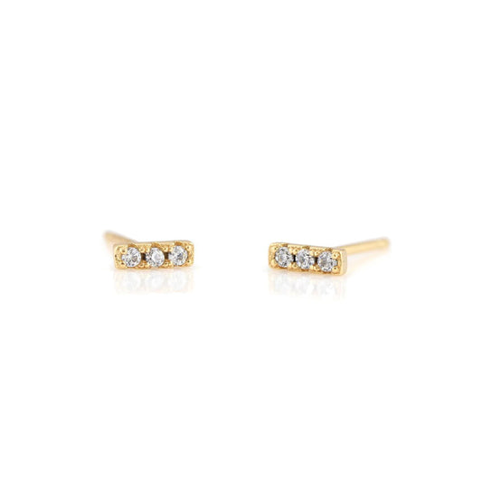 Pendientes: Aretes Barra con Pavé