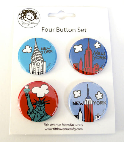 4 Button Set Iconic Images NY Set #4