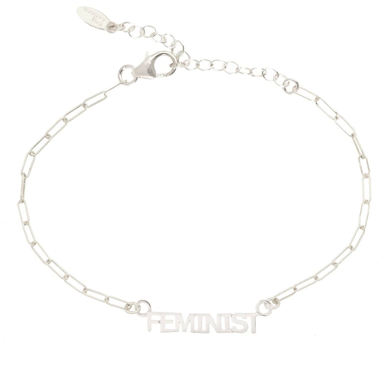 Pulsera feminista de plata