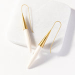 Ivory And Brass Ceramic Spike Earring