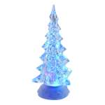 A 12 inch clear plastic light up christmas tree