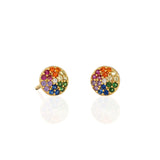 Round Rainbow Crystal Stud Earrings