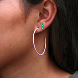 Triple Bezel Crystal Stud Earrings