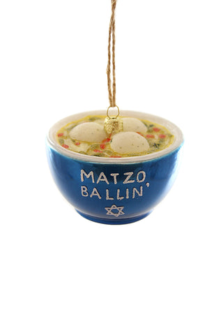 Matzo Ballin' Glass Ornament