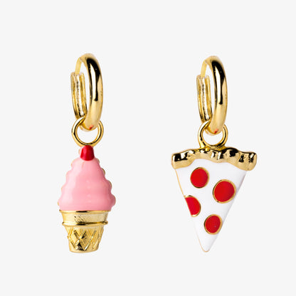 Pendientes: Aros de Pizza y Helado