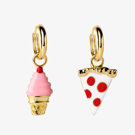 Pendientes: Aros de Pizza y Helado