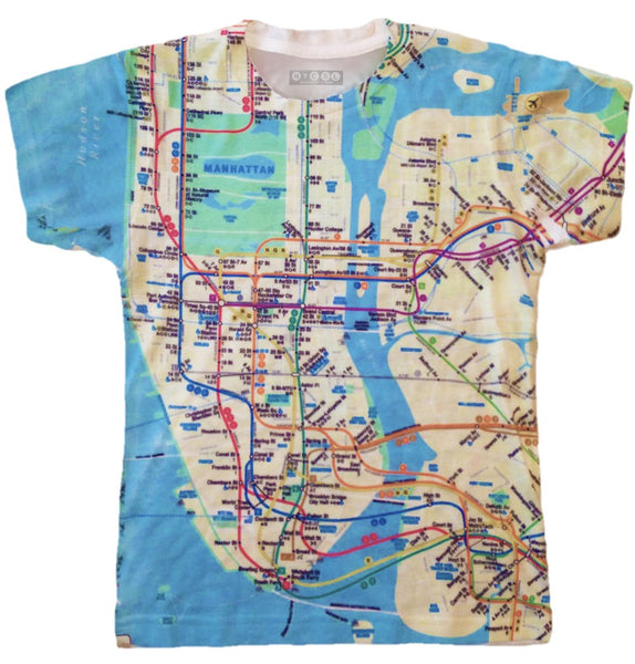 トップス \"FRUIT OF THE LOOM\" New York Map Tee Fruit Of The Loom Vintage New York City Graphic T-Shirt