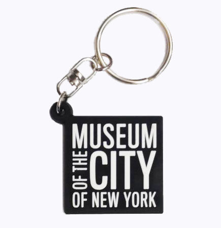 The Museum of the City of New York black square logo on a keychain.