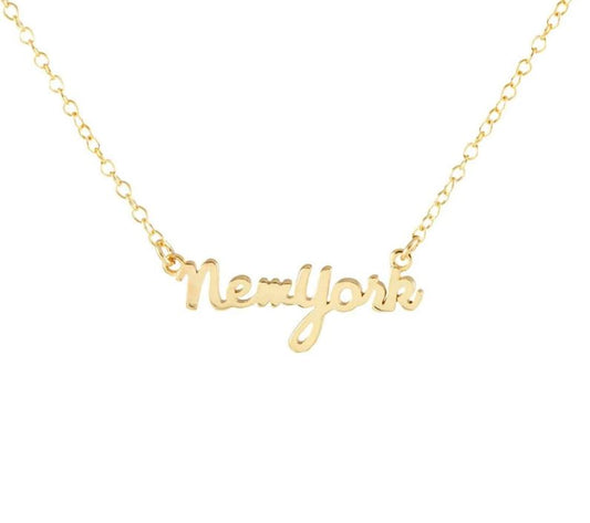 Collar con dije: New York Script