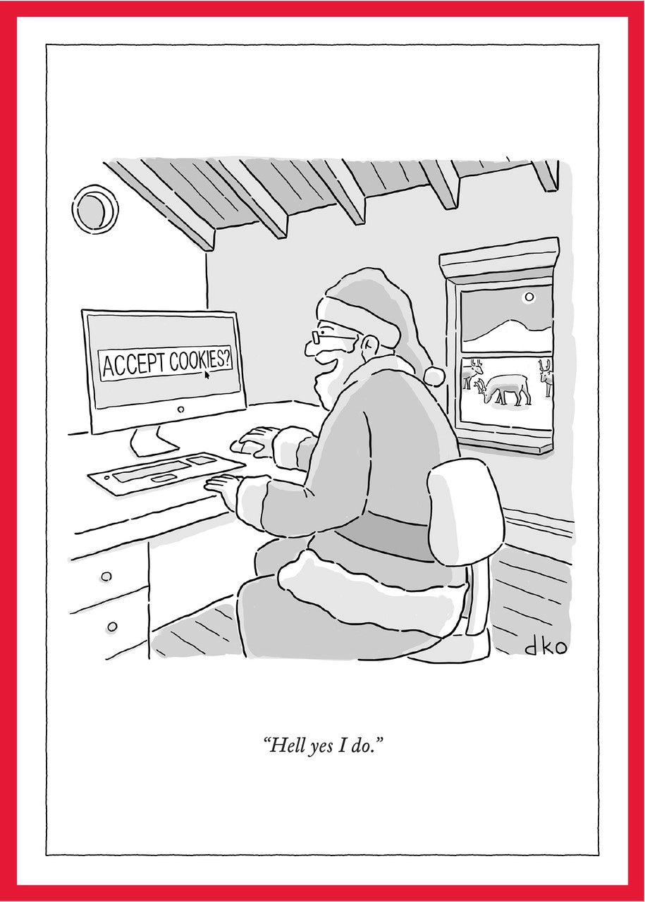 Juego de tarjetas de notas "Aceptar cookies" de la portada de The New Yorker