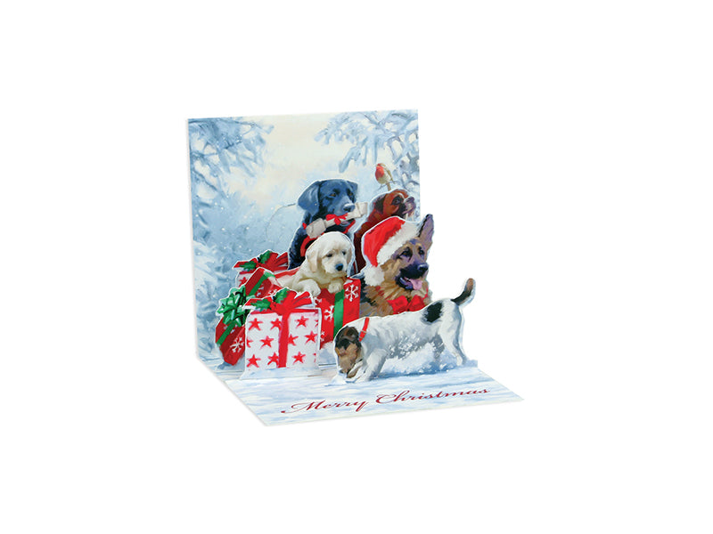Lil Perros Navideños Tarjeta Curio 3Pa