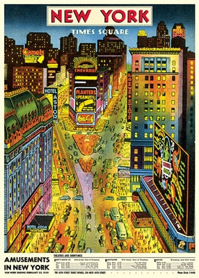 New York Times Square 2, Vintage Poster: papel decorativo. Posters