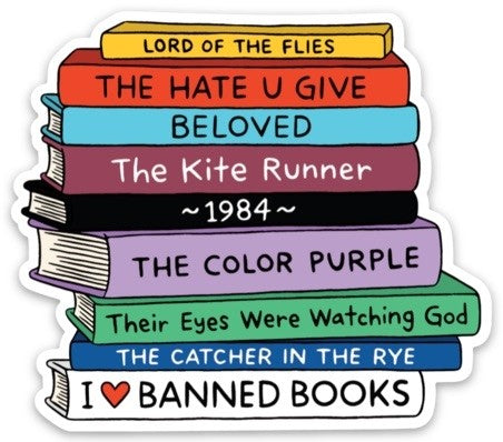 Die Cut Sticker: I HEART Banned Books
