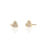 Earrings: Heart Crystal Pave Set Studs
