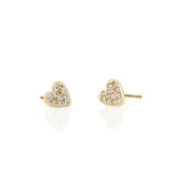 Earrings: Heart Crystal Pave Set Studs