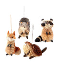 Buri Woodland Animal Ornaments, 4 Assorted